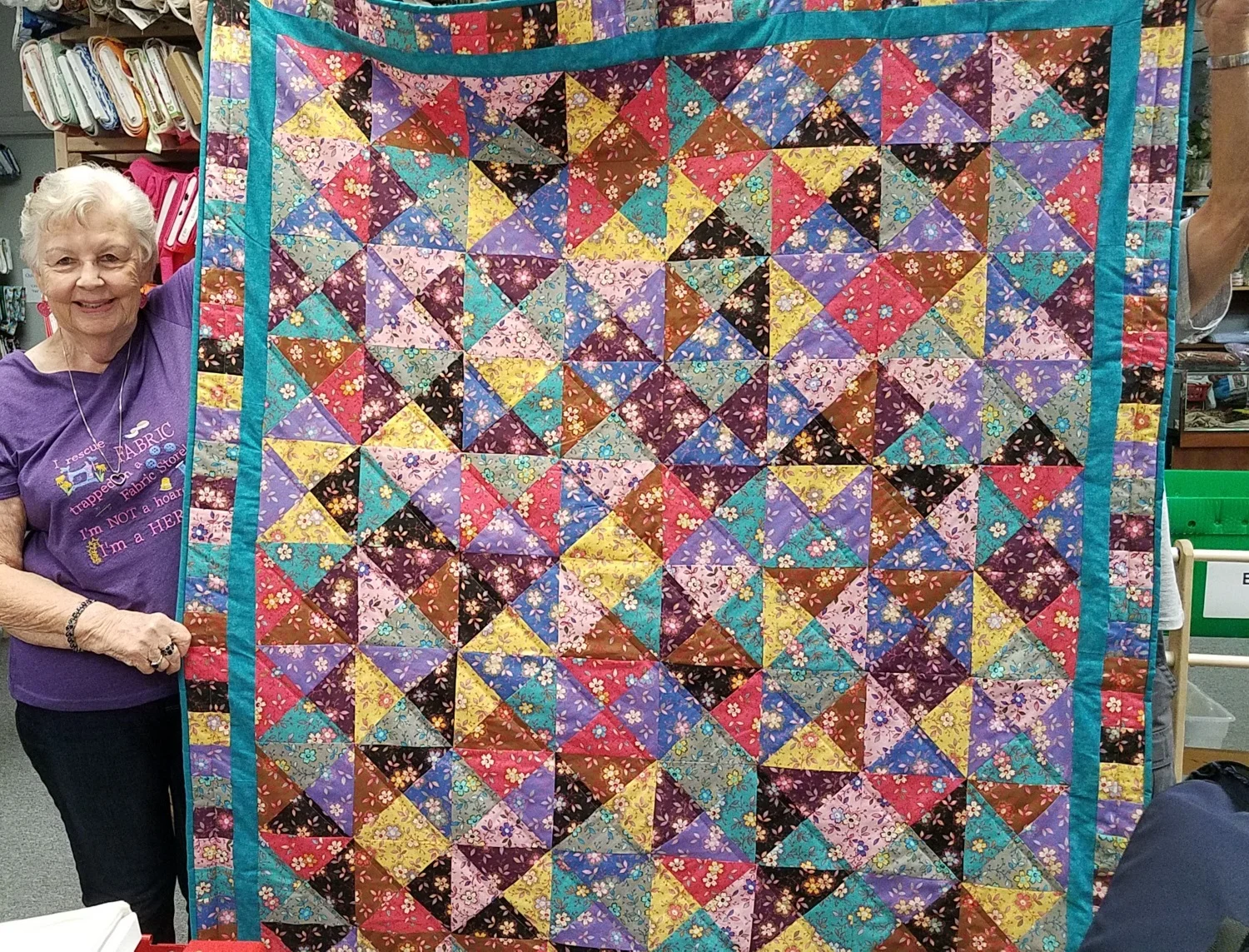 Elizabeth Neitz, of Melbourne, FL, made this beautiful quilt using our Happy Springtime pack!