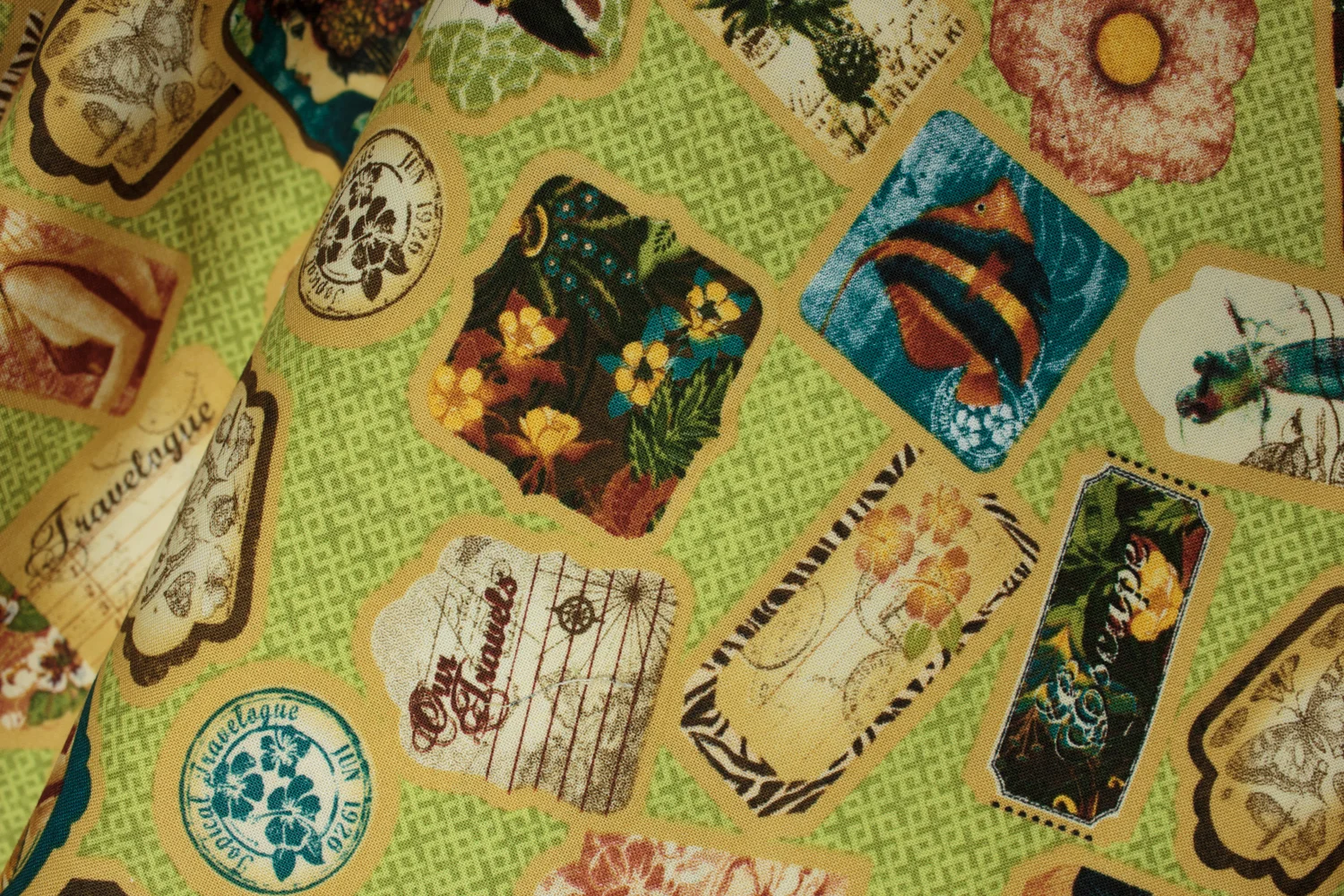 Hawaii and Beach Items on Lime: Tropical Travelogue by Graphic 45 for Wilmington Prints