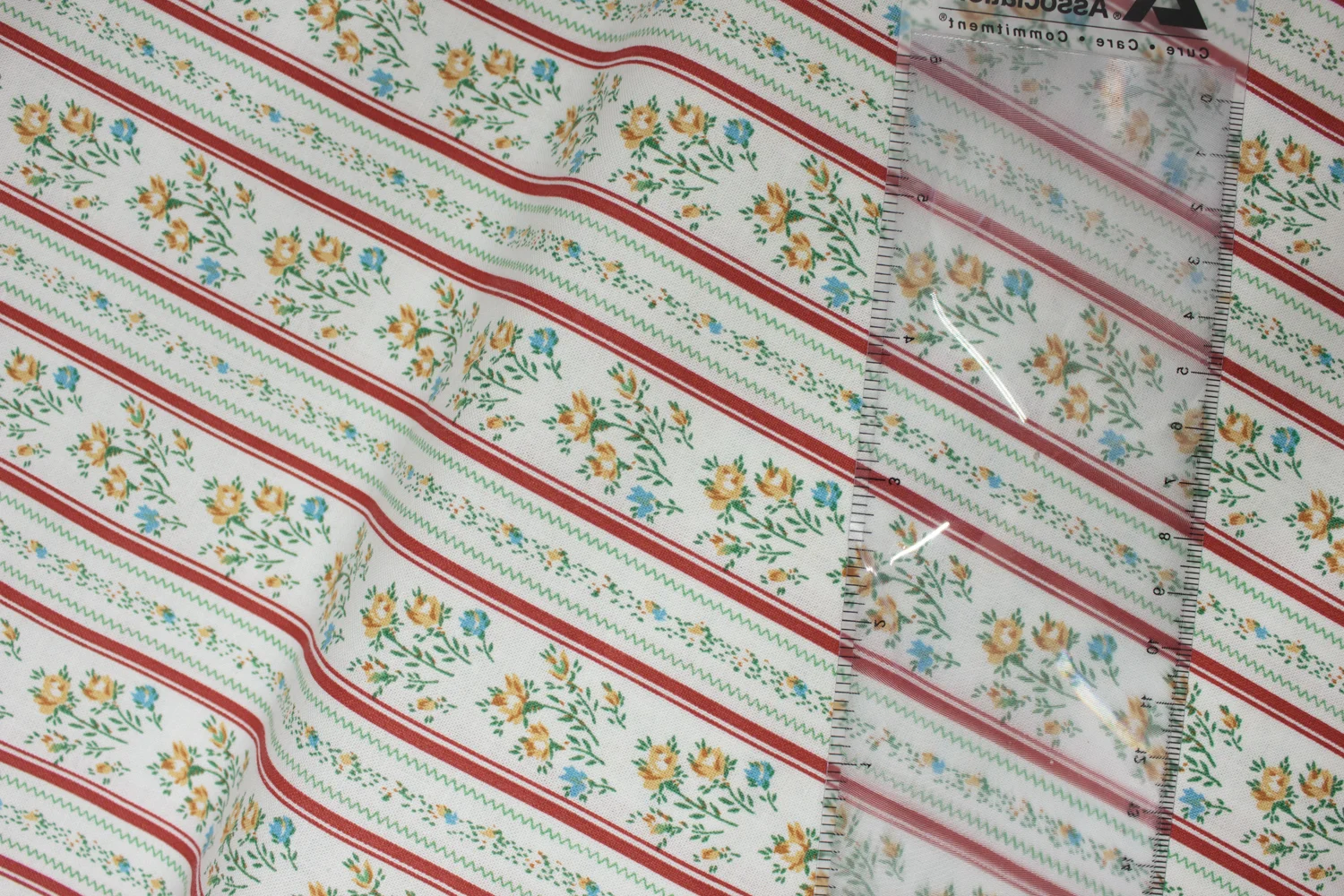 Floral Ticking Stripe in Red