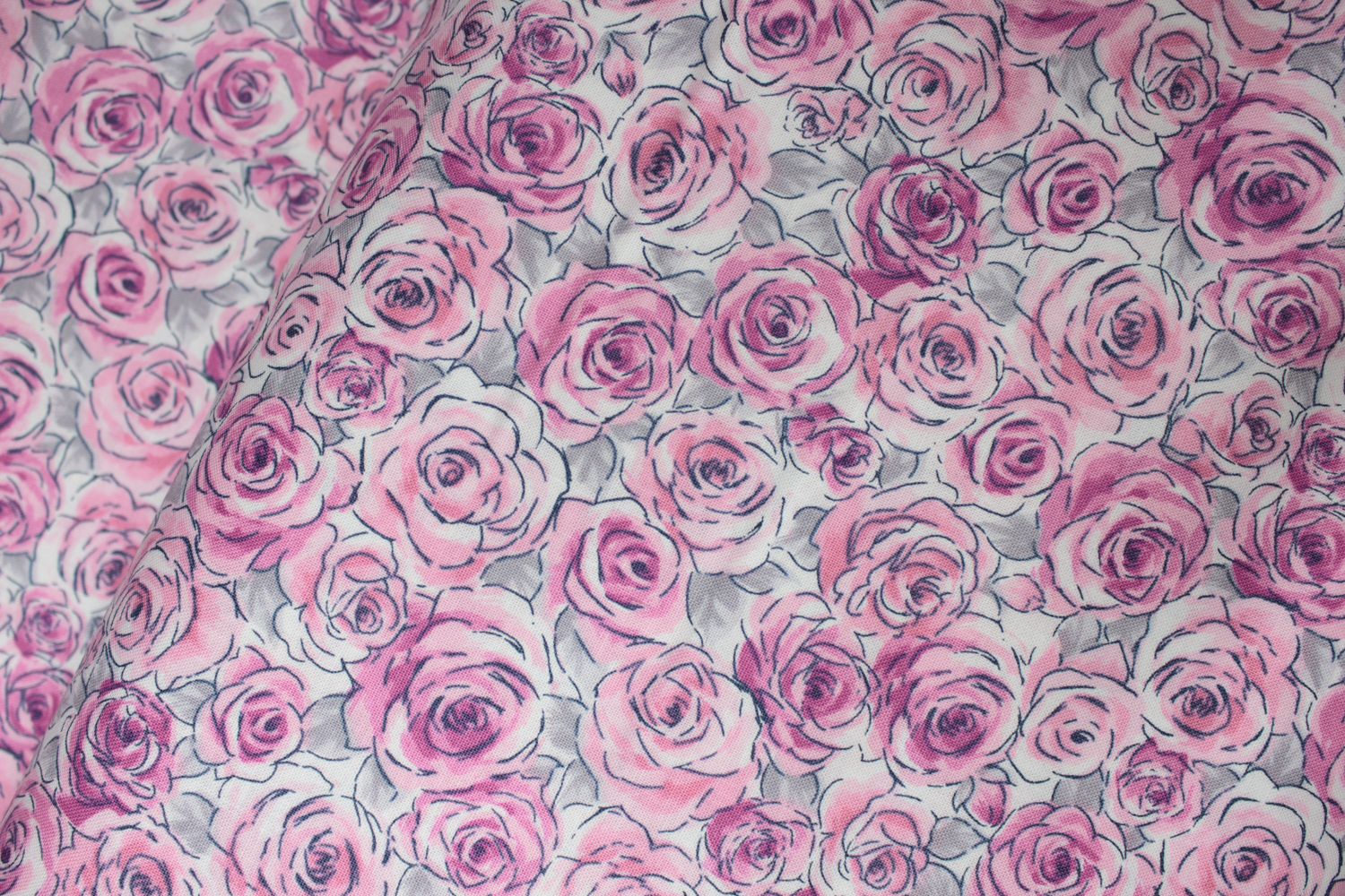 Pink Roses with Gray Leaves: Top Drawer for Andover