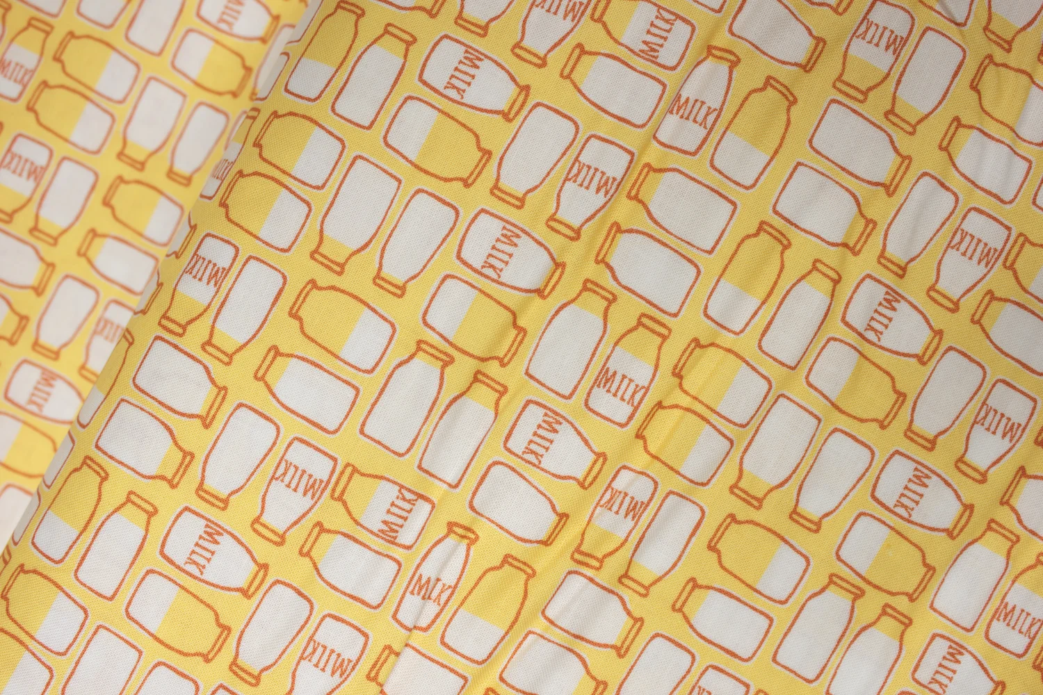 White Milk Bottles on Golden Yellow : Farm Fun by Stacy Islet Hsu for Moda Fabrics