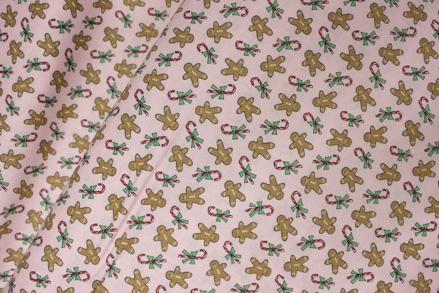 Pink with Ginger Bread Men and Candy Canes: Sugar Plum Christmas by Bunny Hill Designs for Moda