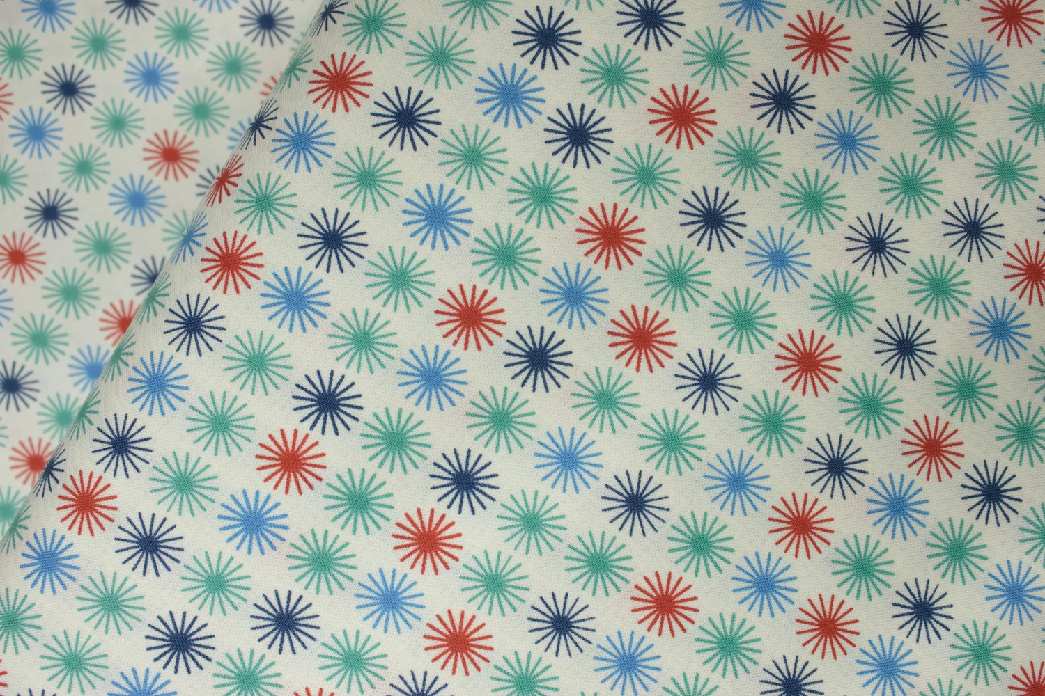 Red, Blue, Navy, and Caribbean Stars on Cream: Sunday Drive Prints by Pat Sloan for Moda