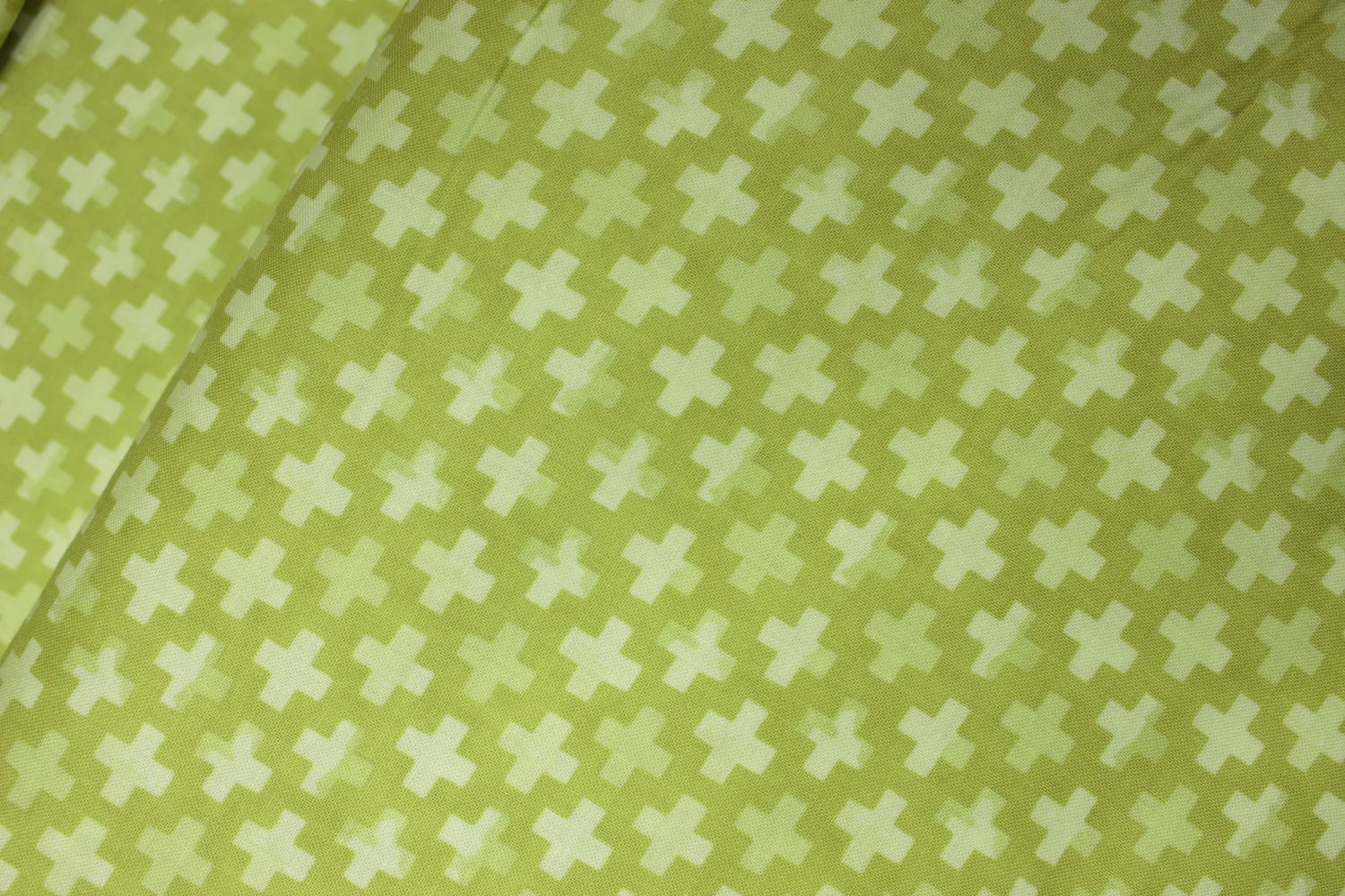 Plus Signs on Chartreuse: Hazelwood by One Canoe Two for Moda