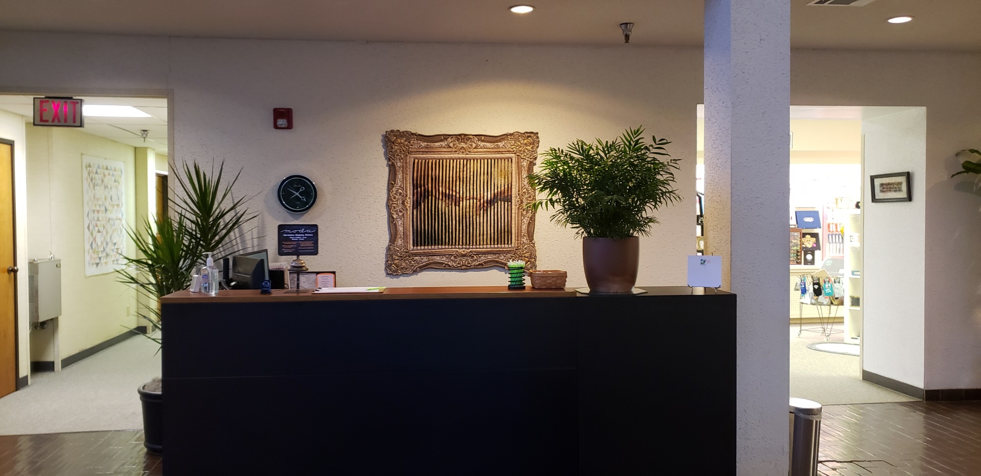 This was the lobby area and the receptionist’s desk. When we first got there, no one was there!