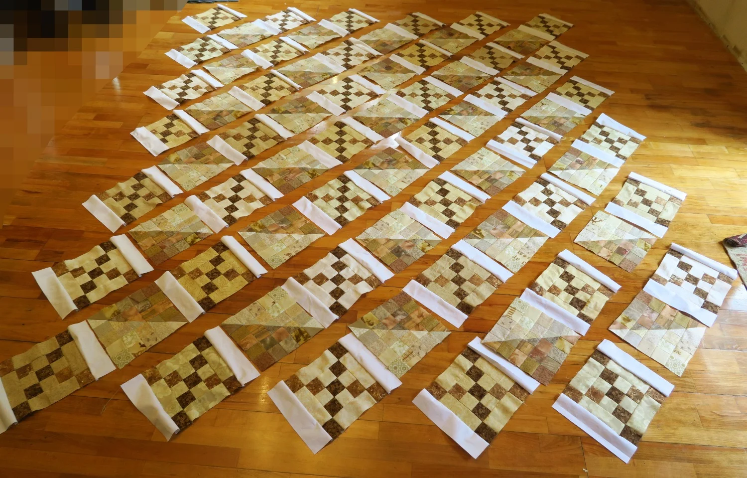 Here is where I put the various blocks in position. I had to make sure the dark cornerstones were the right direction.