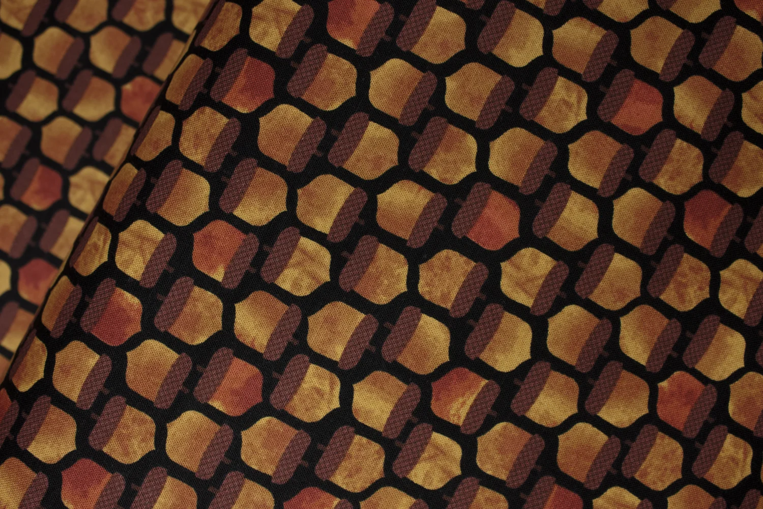 Brown Acorns on Black: Leaf into Autumn by Maria Kalinowski for Kanvas Studio