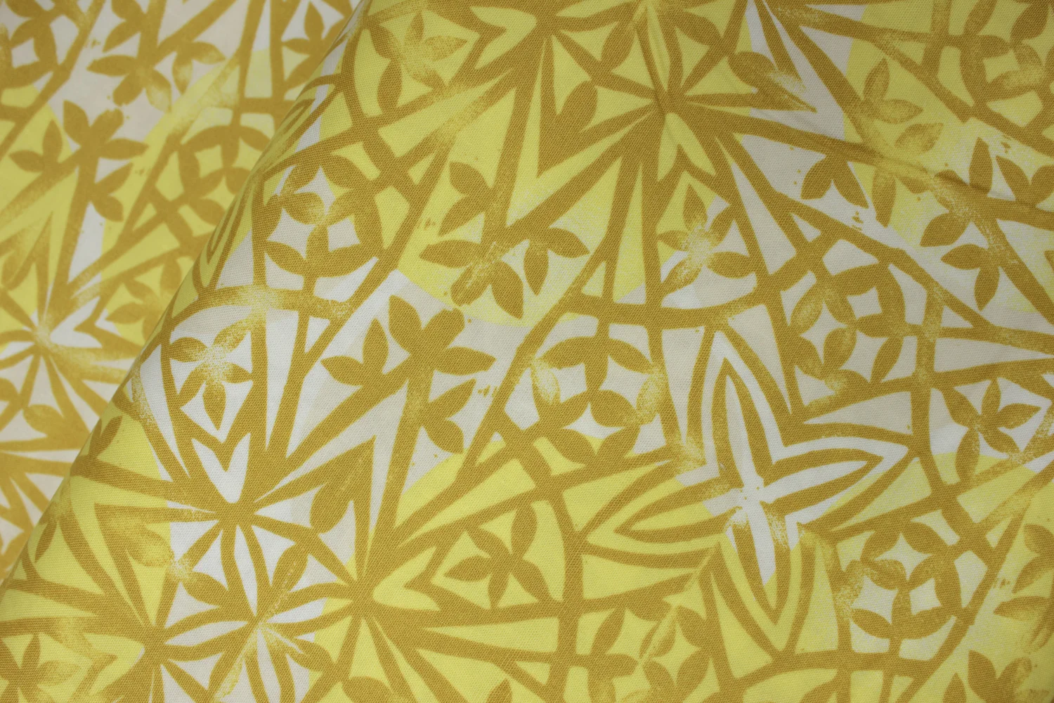 Yellow, White, and Gold Design: Lucy and Ollie by Kalori Wells for Robert Kaufman