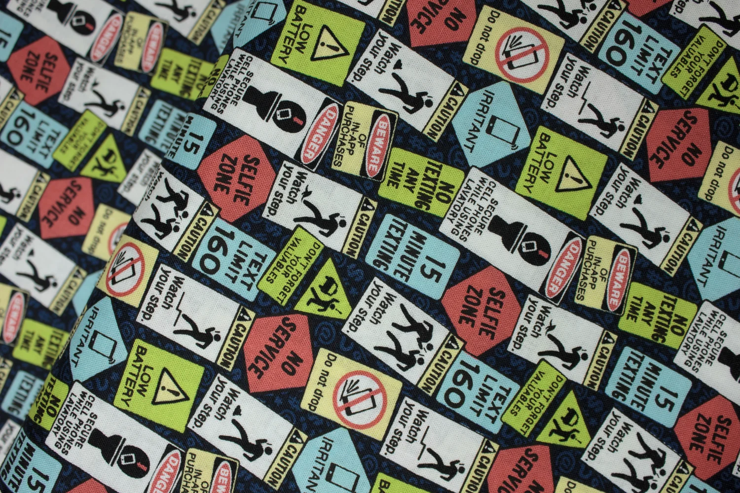 Warning Signs for Texting in Multi-color: Heads Up by Michael Miller