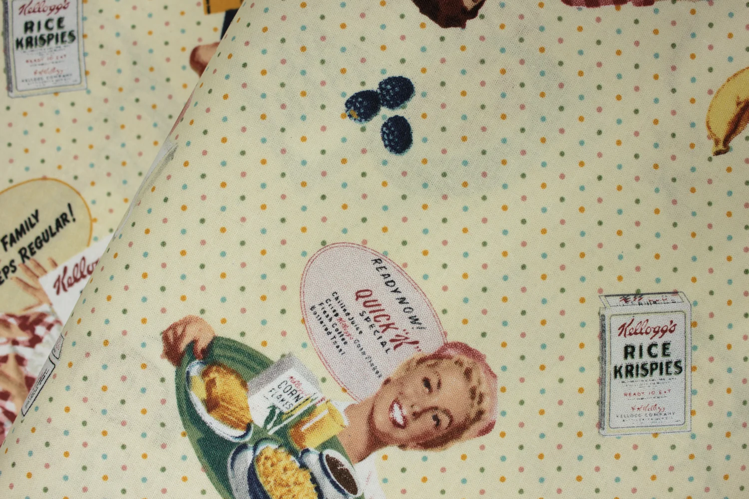 Vintage Kellogg's Advertisements on Cream with Polka Dot: Sassy Kellogg's Ladies by Springs Creative