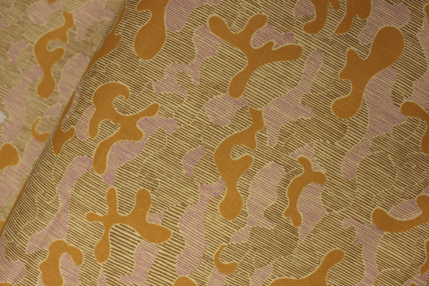 Orange, Brown, and Pink Camo-Like Design: Gleaned for Robert Kaufman
