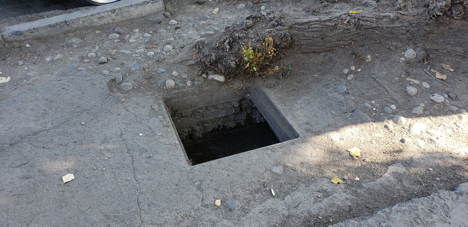 We think someone stole the manhole covers