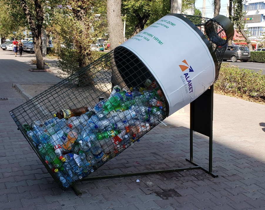 Recycling - while not very prevalent - is up and coming even here!