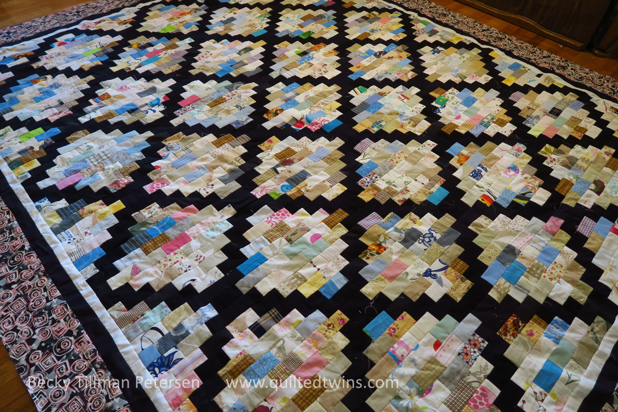 "Mosaic in Reverse" - top #80 from 2" strips and squares