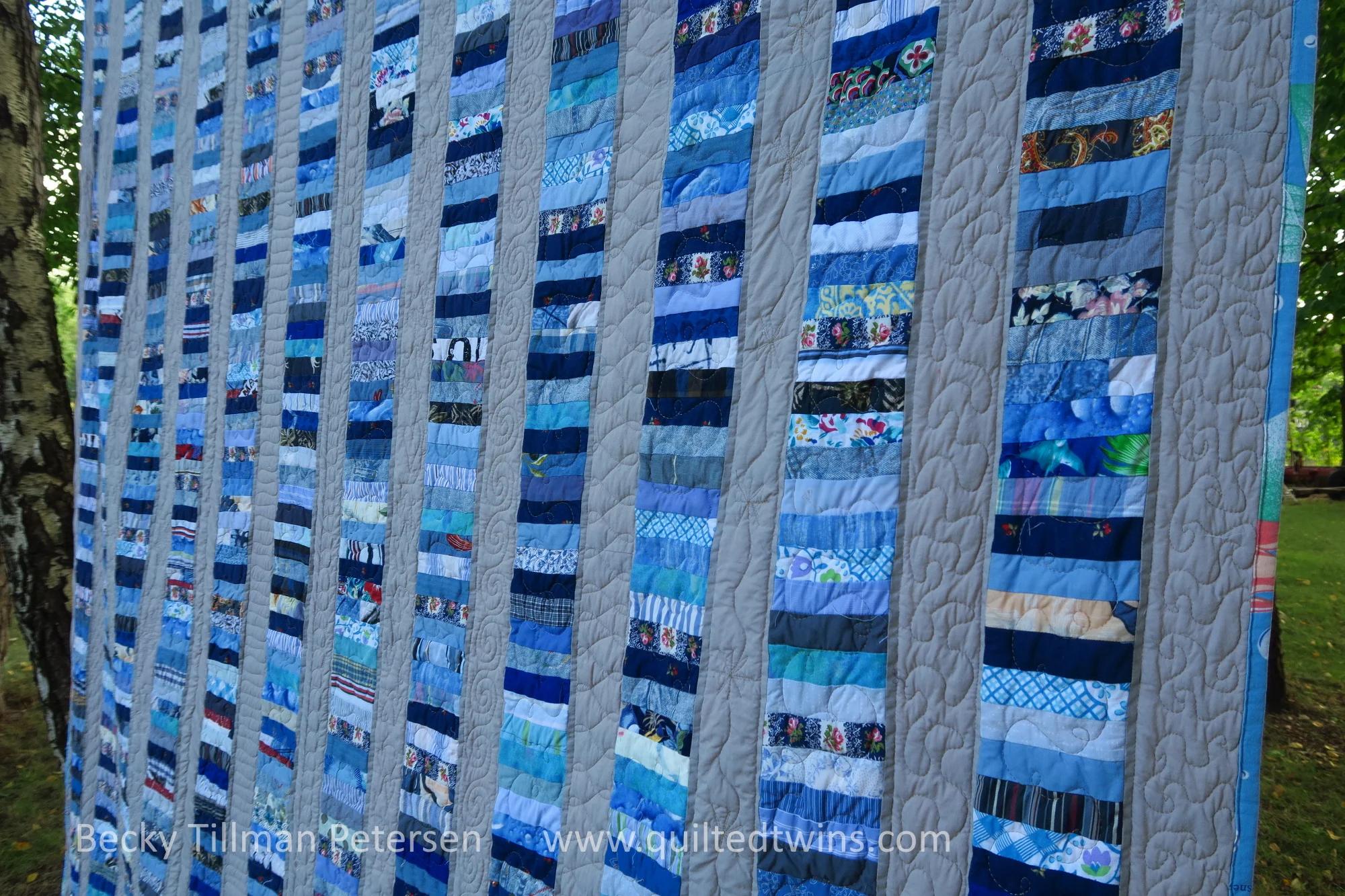 "Coinage" - upcycled blues #44 finished