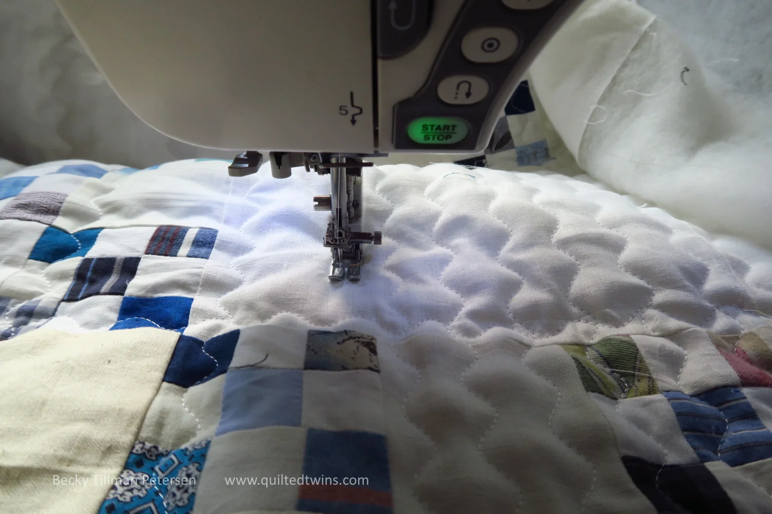 "Simply Double Nines" - Upcycled Blues #50 finished