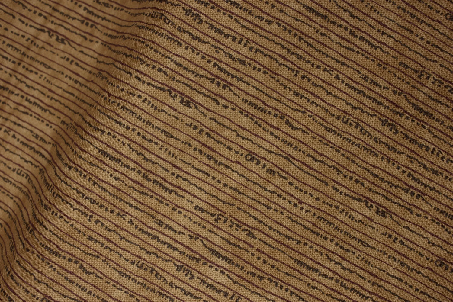 Dark Brown Wavy Stripes on Light Brown: Autumn Reflections by Holly Taylor for Moda