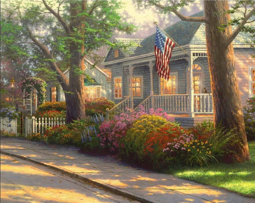 Hometown Pride Panel by Thomas Kinkaid for David Textiles