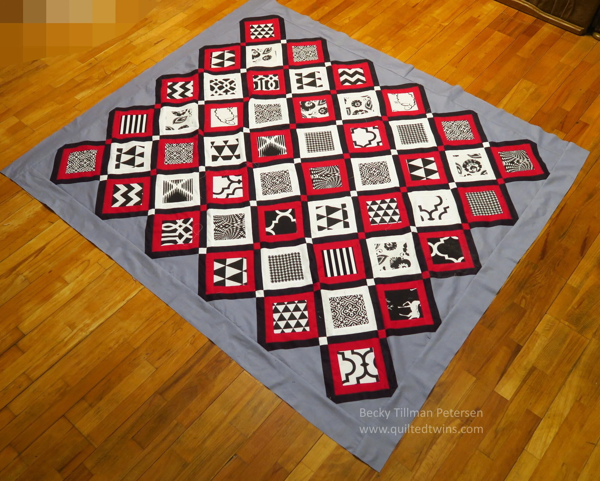 Geometrics 5 - Red, Black and Gray Quilt