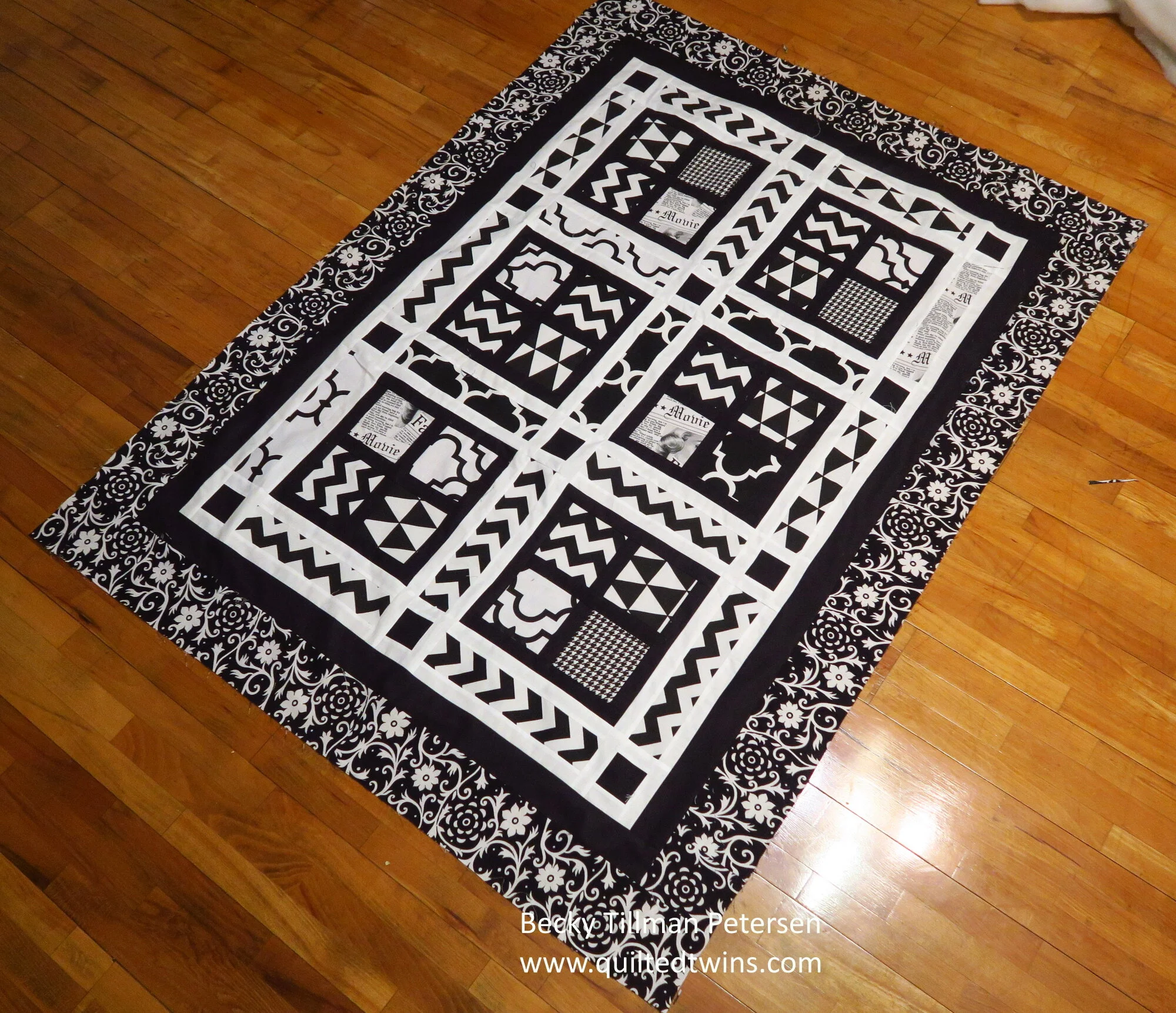 Geometrics 10 - Black and White Lap or Baby Quilt