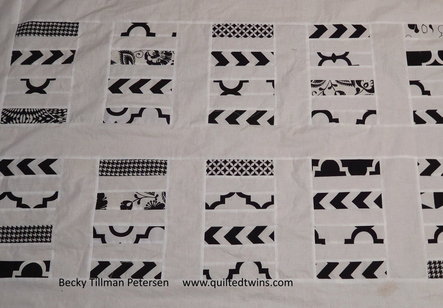 Geometrics 15 - White and Black lap quilt