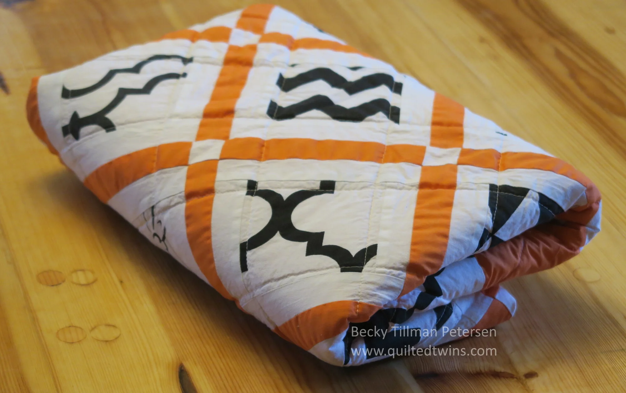 Simple Framed Squares on Point (again!) - Geometrics 9 in orange/white/black!