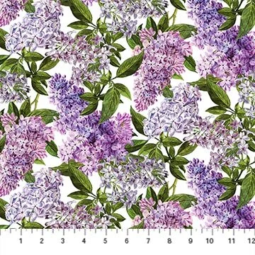 **SP** Lilacs on White - Chelsea - by Northcott Fabrics