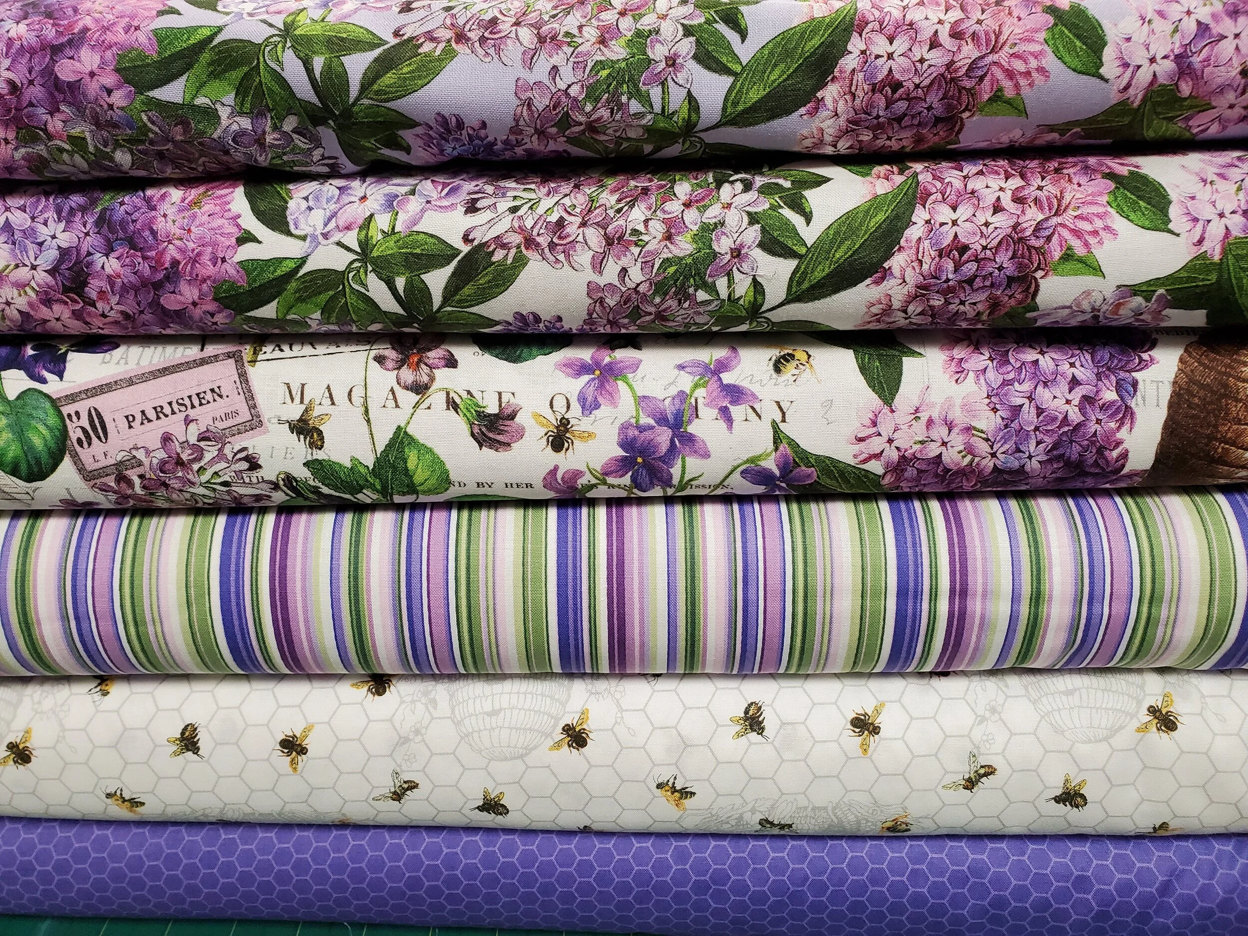 I fell hard for this fabric line - Chelsea, a beautiful line of lilacs!