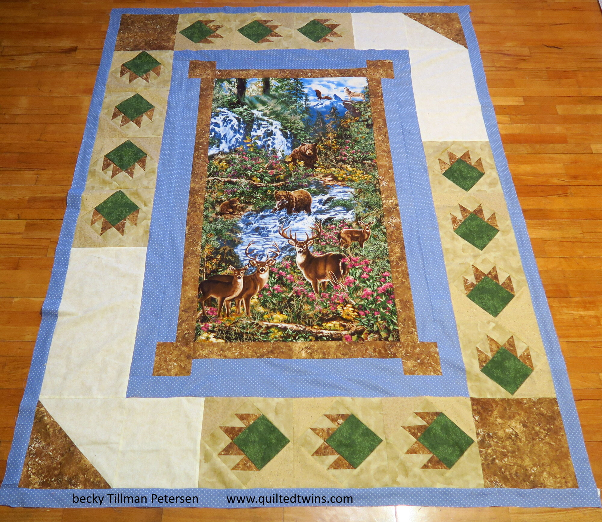 Panel - Deer and Bears in the woods! — Quilted Twins