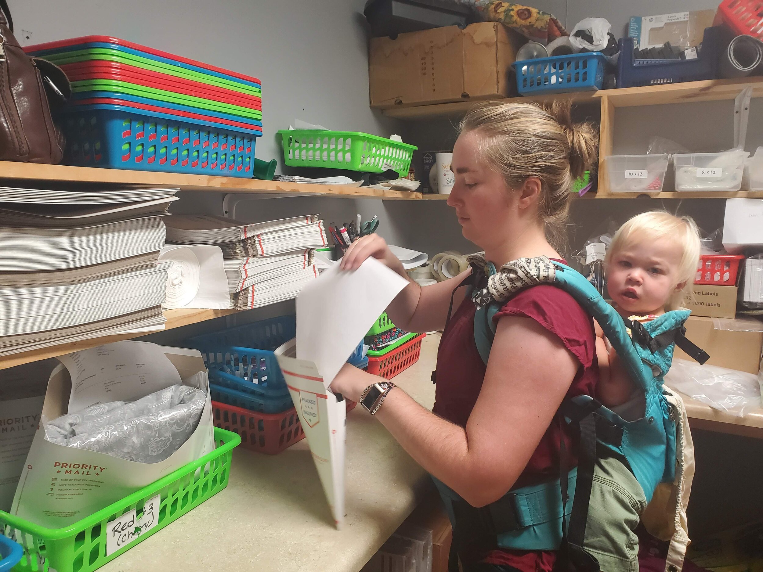 "Behind the scenes" at Quilted Twins - a tiny glimpse