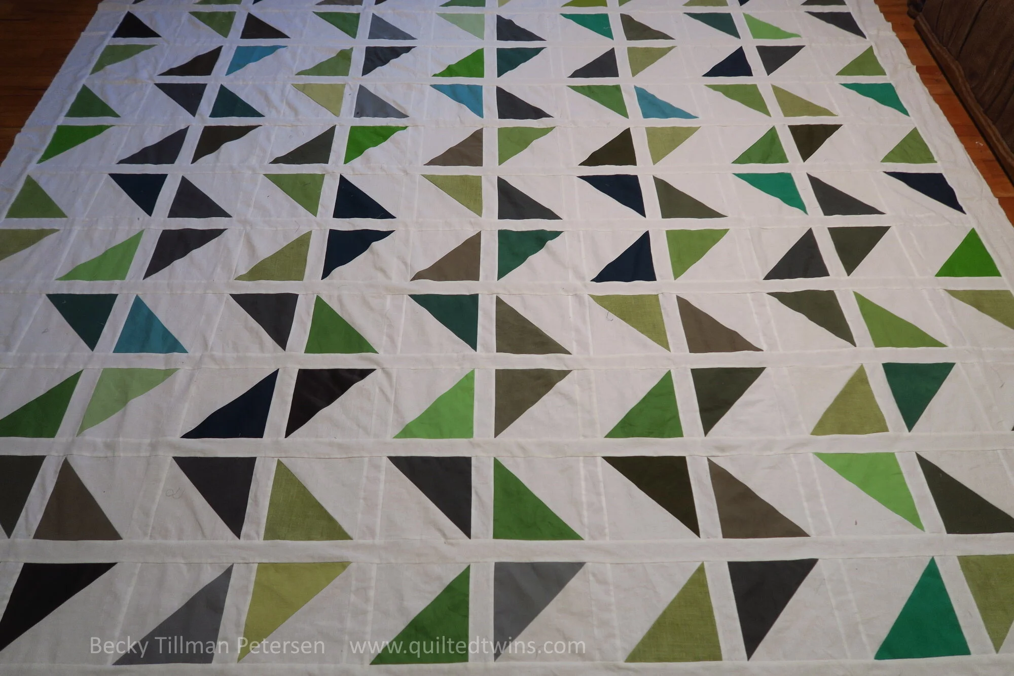 "Broken Chevrons" - Upcycled Greens #2 top finished