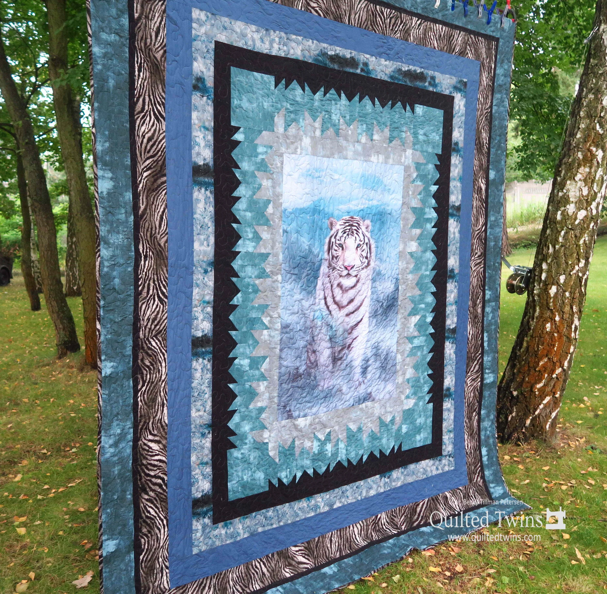 White Tiger Panel Quilt 