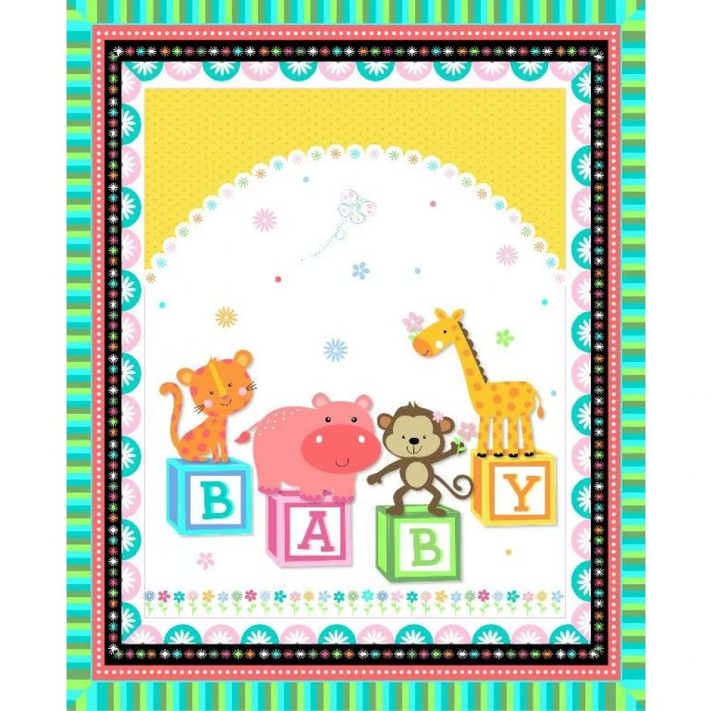 Baby Blocks Pre-Quilted Baby Panel Kit - Panel Plus Binding