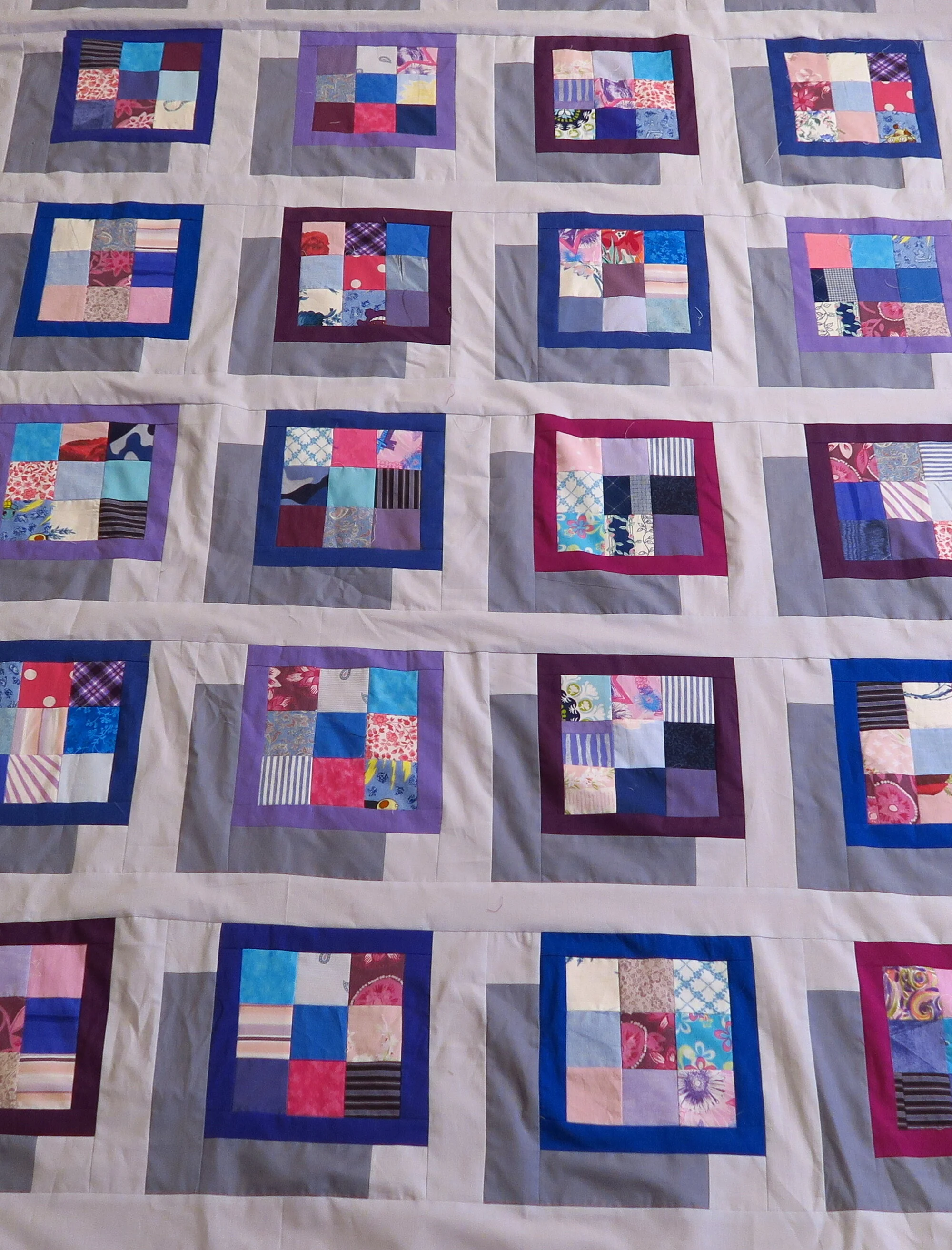 A requested quilt - "Shadowed Framed 9 patches" top finished