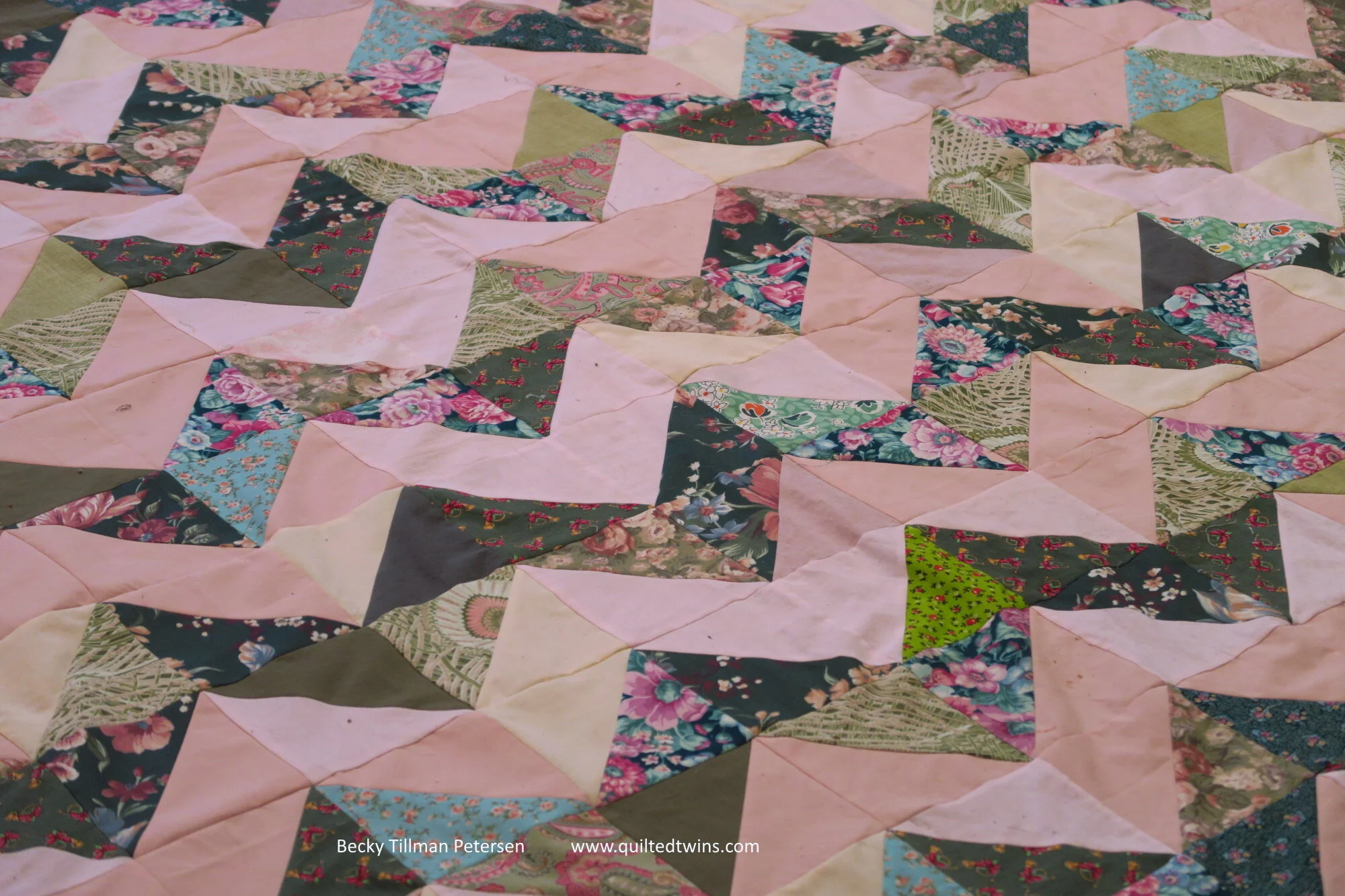 "Chicy Chevrons" - Upcycled Greens #3 top finished