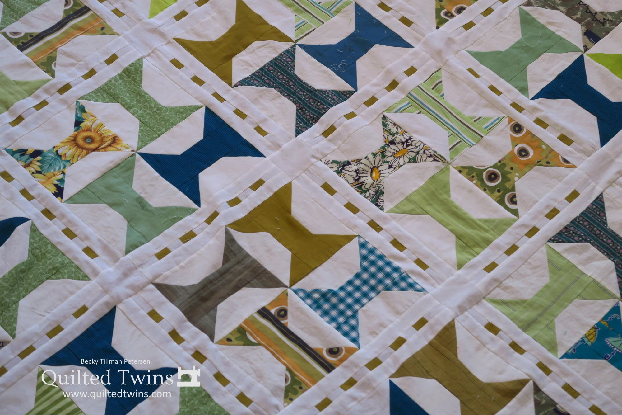 Spools 'n Stitches - #11 UP Greens top finished