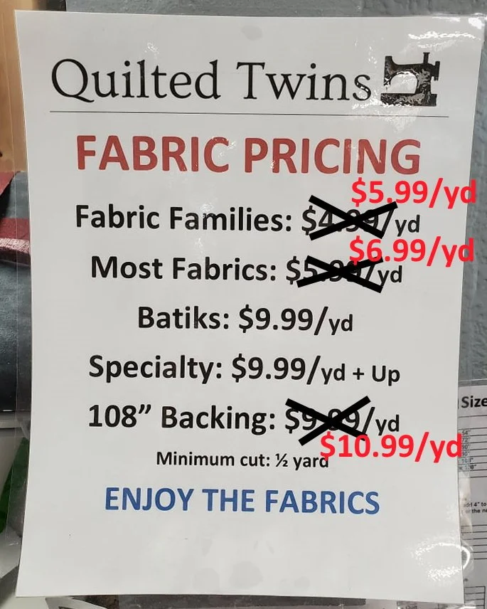 Announcement - Price Increase coming on Saturday - Jan 1, 2022