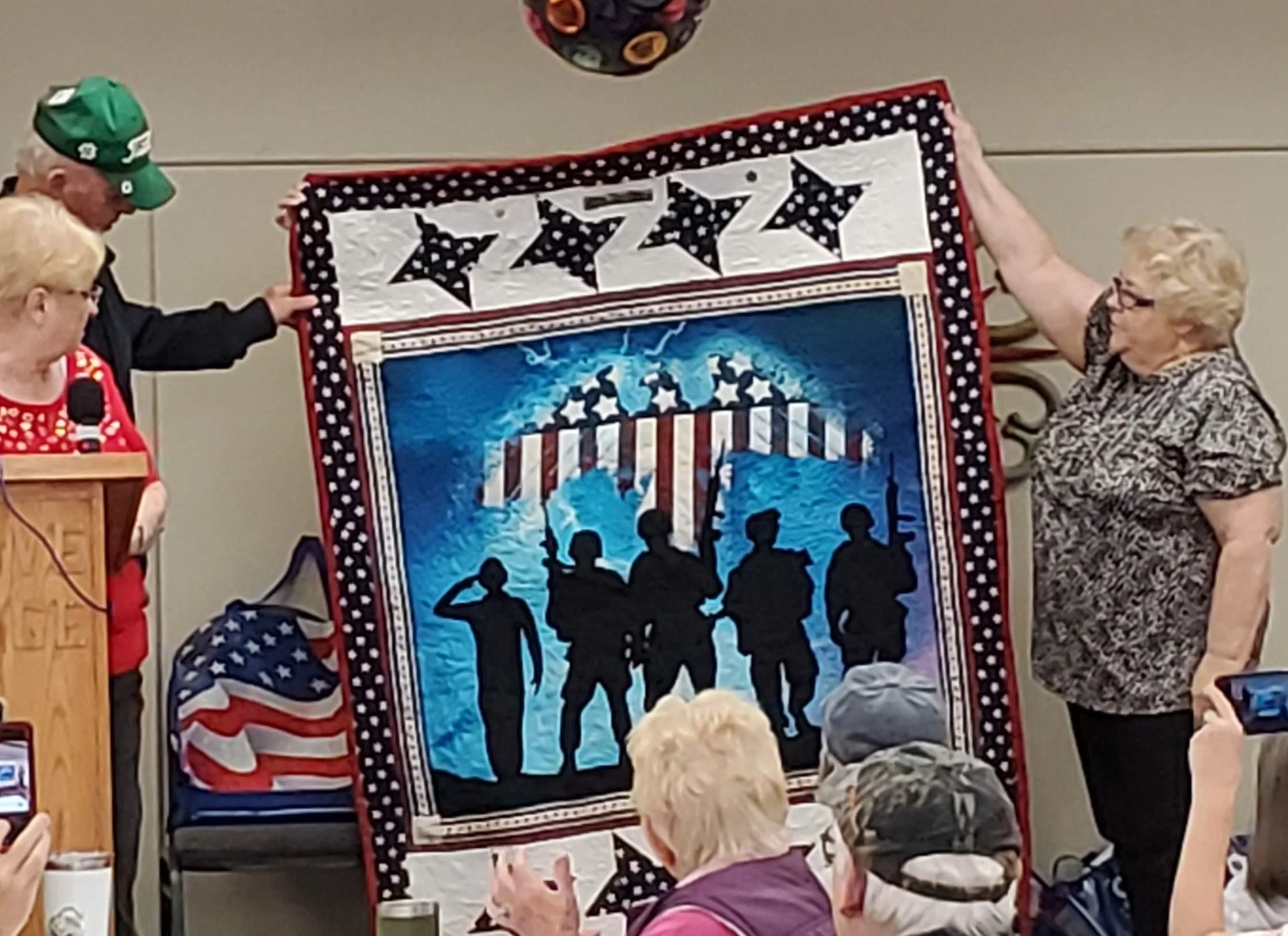Moving Quilts of Valor Presentation at a local park - with Rachael