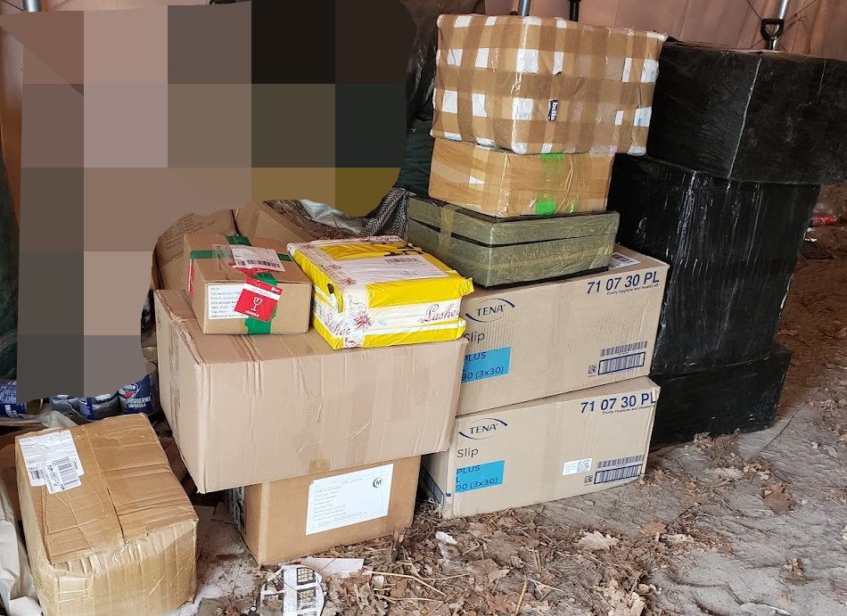 One of the piles of boxes that had to be opened and dealt with.