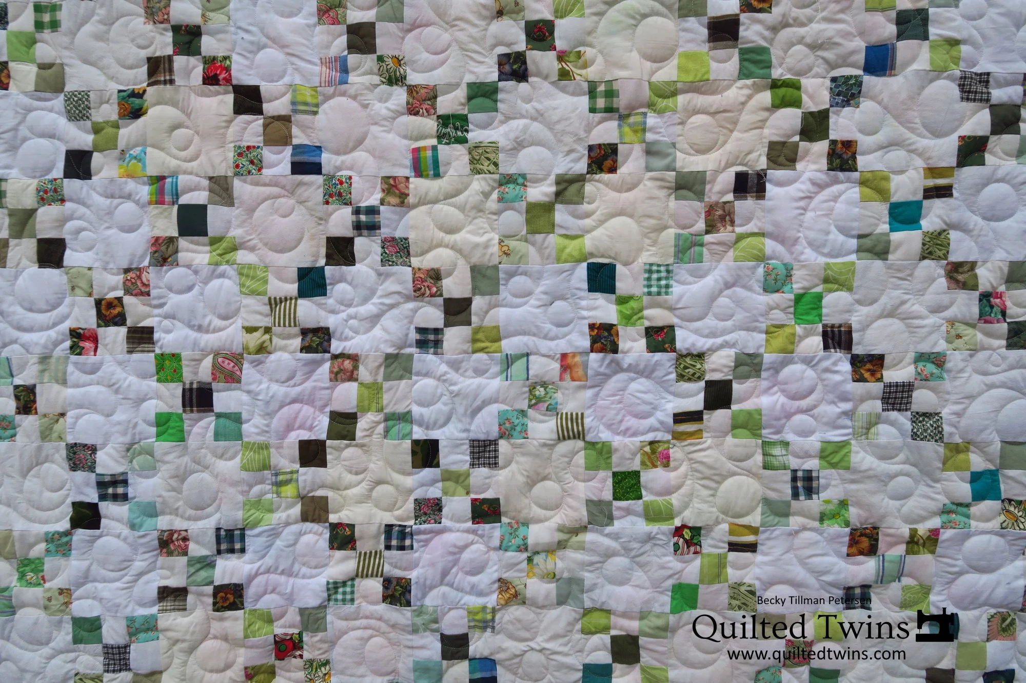 "Classic Irish Chain" - finished from the Upcycled Greens