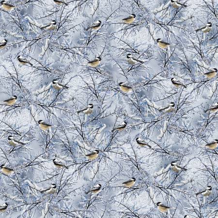 Winter Chickadees - Timeless Treasures - $6.99/yd