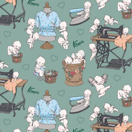 Kewpies with Sewing Machines - Riley Blake - $6.99/yd