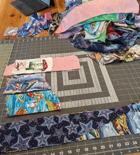 Finished Cutting up Those Fabric Pieces in Boxes!