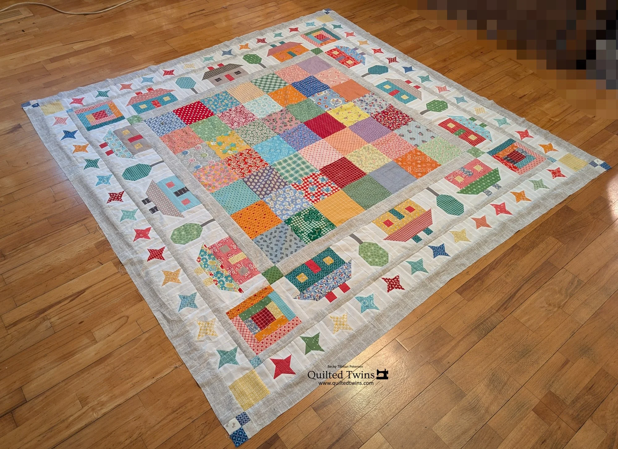 "Town Square" quilt top finished
