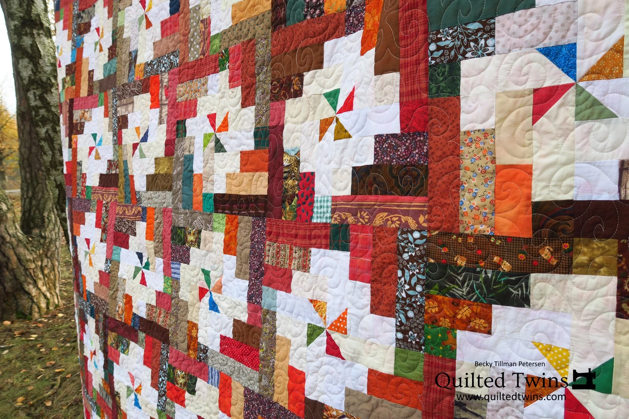 "Pinwheels on Display" - a finished quilt