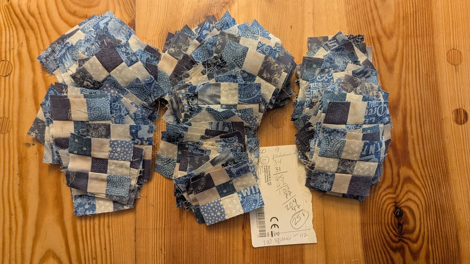 Progress on those Very Small 9 patches in blue/white