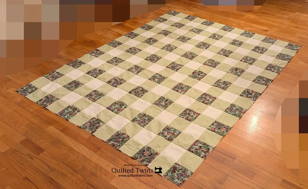 A smaller version of Gingham Plaid quilt top finished