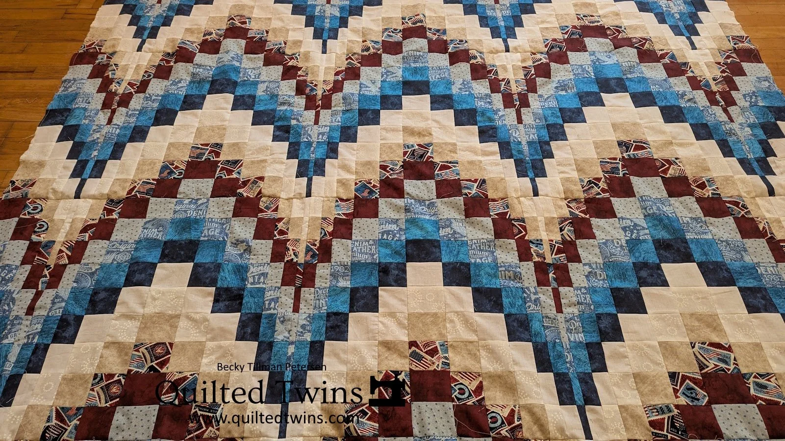 Patriotic Bargello top finished