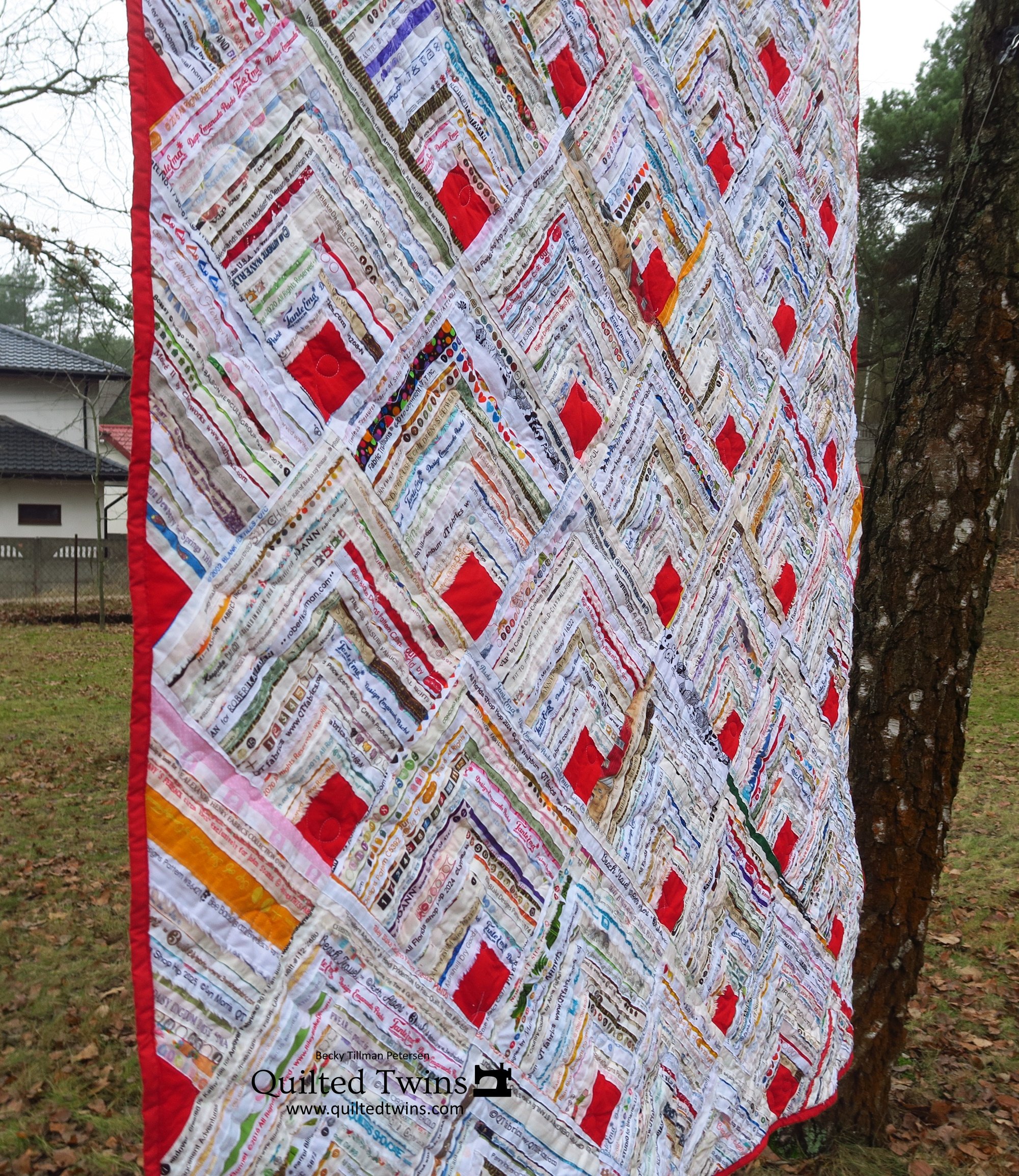 Selvedges Quilt #1 - Quarter squares on Point