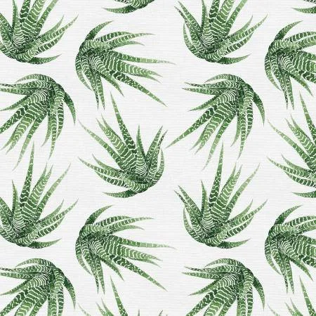 Green Haworthia on White: Modern Botanicals by Paintbrush Studio  $6.99/yard